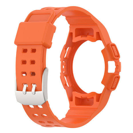 Strap-it® Strap-it Samsung Galaxy Watch 4 40mm Silikonarmband mit Rahmen (Orange) Strap-it® Strap-it Samsung Galaxy Watch 4 40mm Silikonarmband mit Rahmen (Orange)
