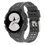 Strap-it® Samsung Galaxy Watch 4 44mm Silikonarmband mit Rahmen (Transparent Schwarz) Strap-it® Samsung Galaxy Watch 4 44mm Silikonarmband mit Rahmen (Transparent Schwarz)