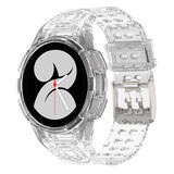 Strap-it® Samsung Galaxy Watch 4 44mm Silikonarmband mit Rahmen (Transparent) Strap-it® Samsung Galaxy Watch 4 44mm Silikonarmband mit Rahmen (Transparent)