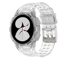 Strap-it® Samsung Galaxy Watch 4 44mm Silikonarmband mit Rahmen (Transparent) Strap-it® Samsung Galaxy Watch 4 44mm Silikonarmband mit Rahmen (Transparent)