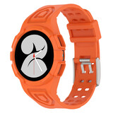 Strap-it® Samsung Galaxy Watch 4 44mm Silikonarmband mit Rahmen (Orange) Strap-it® Samsung Galaxy Watch 4 44mm Silikonarmband mit Rahmen (Orange)