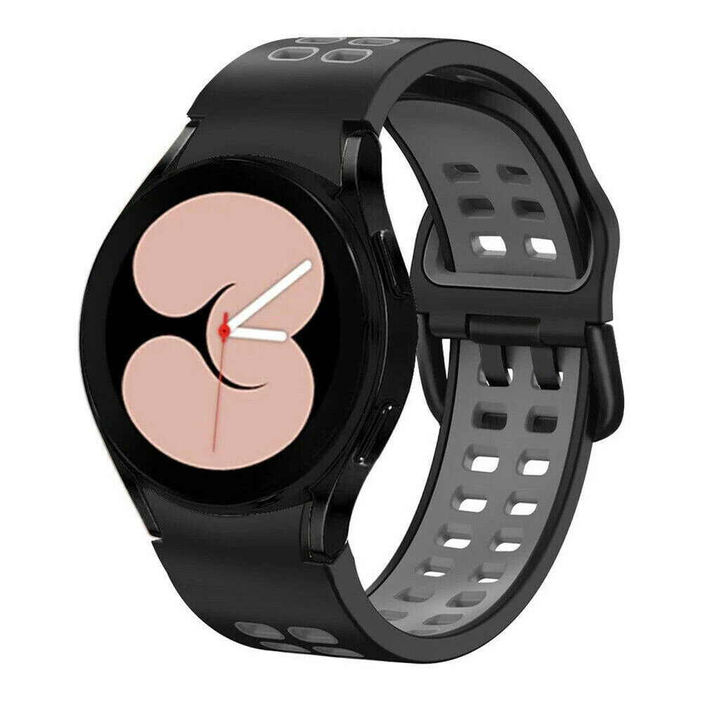 Strap-it® Strap-it Samsung Galaxy Watch 4 40mm Sport Square Armband (Schwarz/Grau)