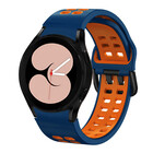 Strap-it® Strap-it Samsung Galaxy Watch 4 40mm Sport Square Armband (Blau/Orange)