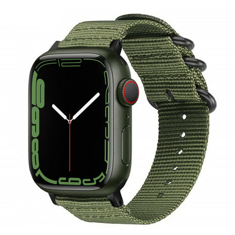 Strap-it® Strap-it Apple Watch Nylonschnallenarmband (Grün)
