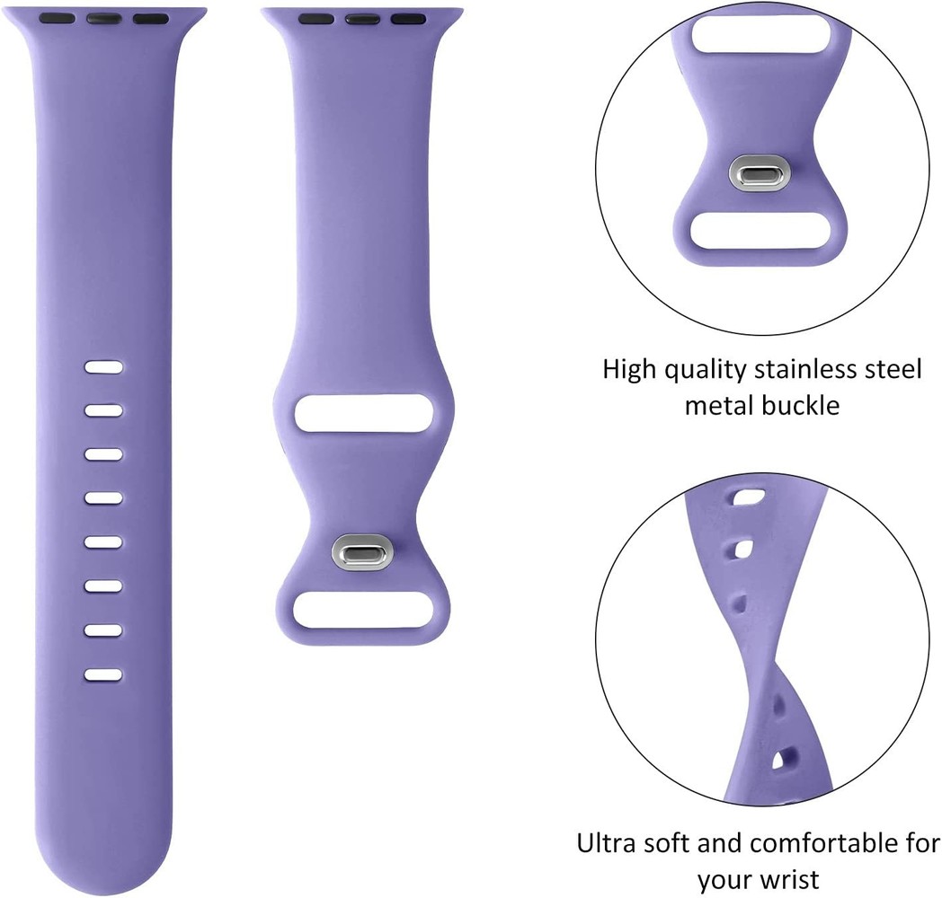 Strap-it® Strap-it Apple Watch Armband Silikon (Lila)