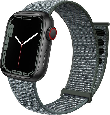 Strap-it® Strap-it Apple Watch Armband Nylon (Grau-Grün)
