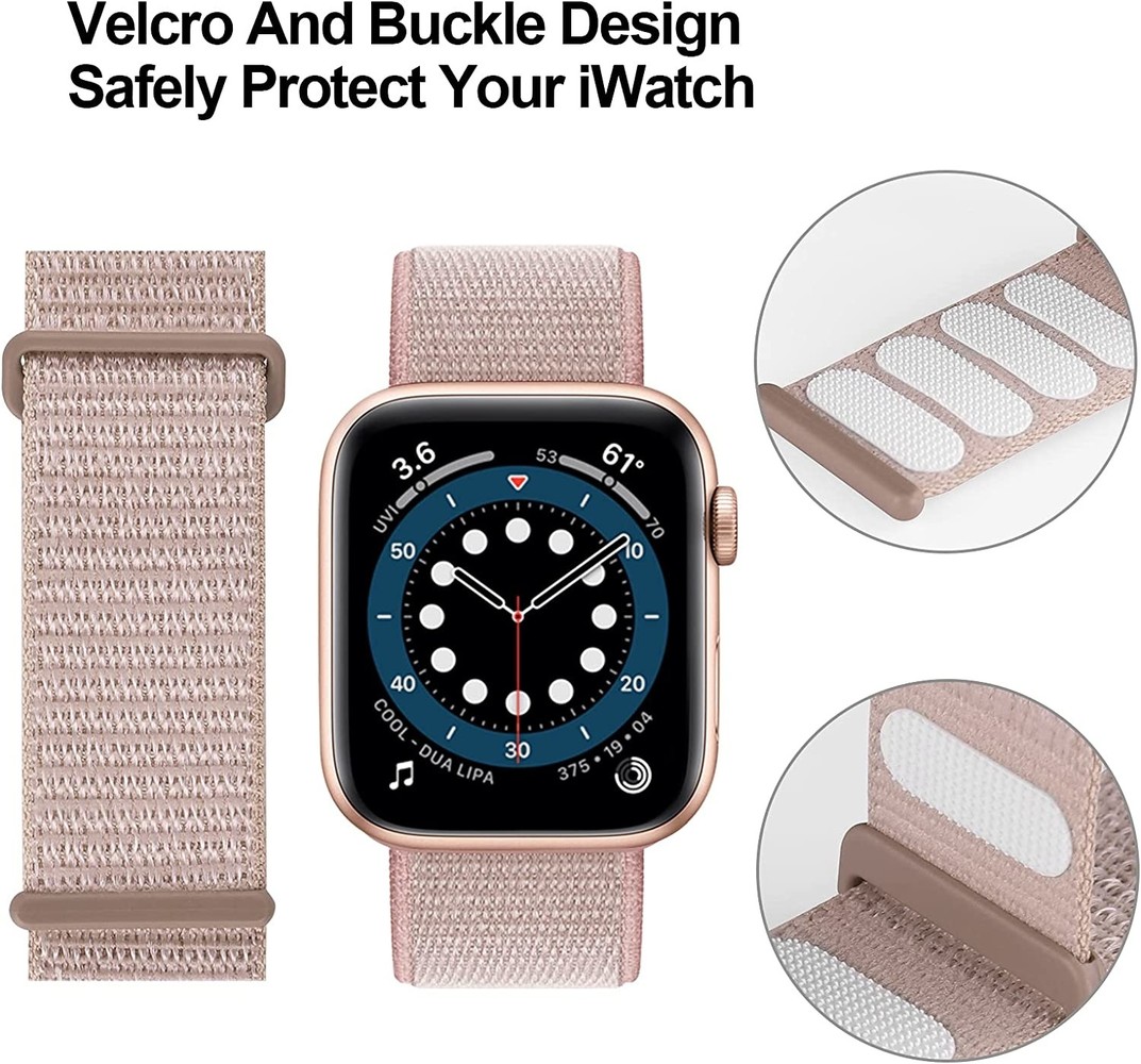 Strap-it® Strap-it Apple Watch Armband Nylon (Hellrosa) Strap-it® Strap-it Apple Watch Armband Nylon (Hellrosa)