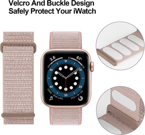 Strap-it® Strap-it Apple Watch Armband Nylon (Hellrosa) Strap-it® Strap-it Apple Watch Armband Nylon (Hellrosa)