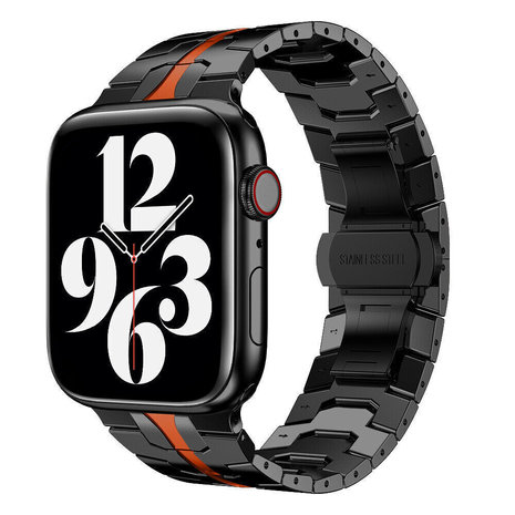 Strap-it® Strap-it Apple Watch Stahl Ironband (Schwarz/Rot) Strap-it® Strap-it Apple Watch Stahl Ironband (Schwarz/Rot)