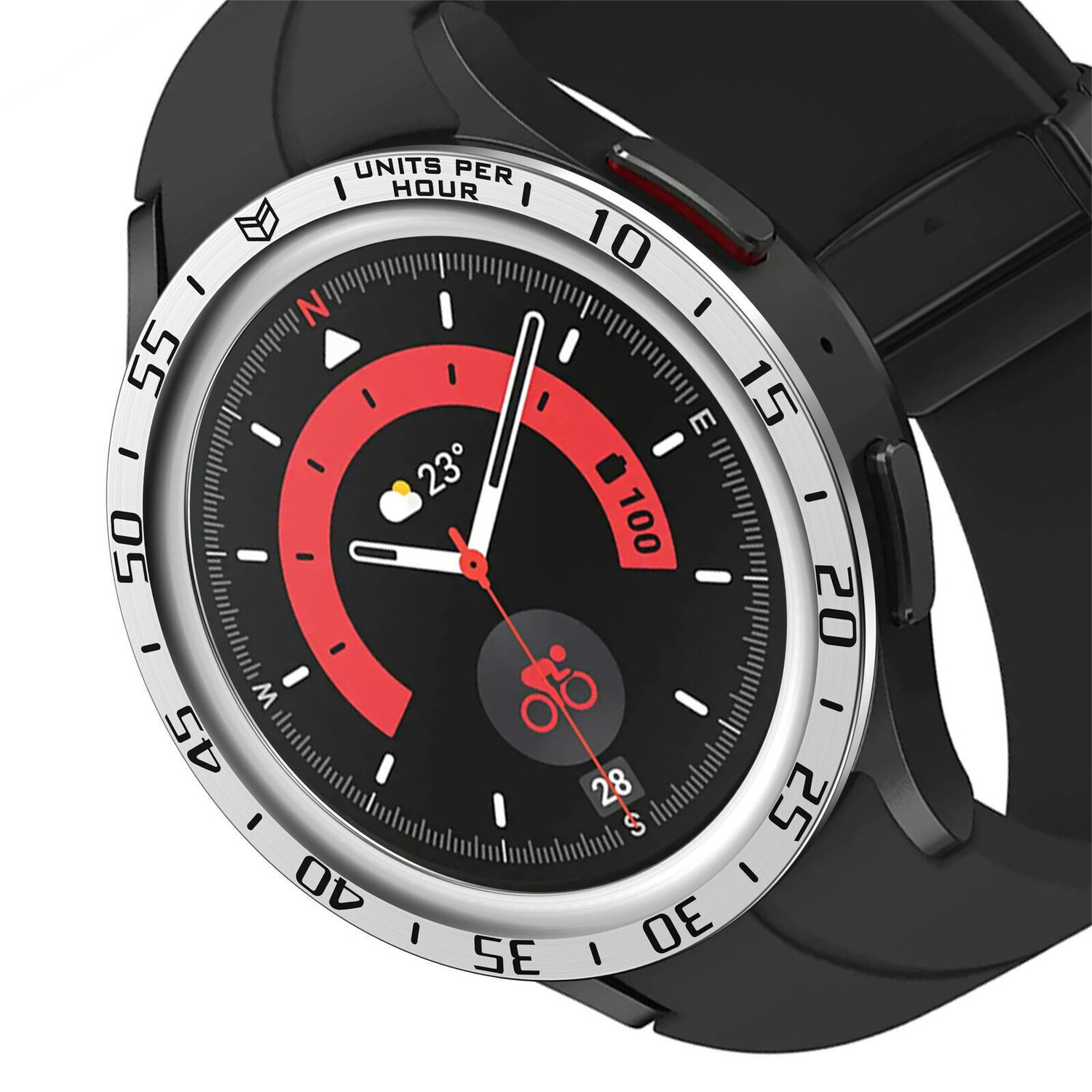 Samsung Galaxy Watch 5 Pro Lünettenring Zeit (Silber) - Smartwatcharmbaender.de Samsung Galaxy Watch 5 Pro Lünettenring Zeit (Silber) - Smartwatcharmbaender.de