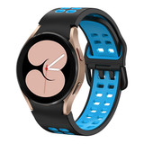 Strap-it® Samsung Galaxy Watch 4 44mm Sport Square Armband (Schwarz/Hellblau) Strap-it® Samsung Galaxy Watch 4 44mm Sport Square Armband (Schwarz/Hellblau)