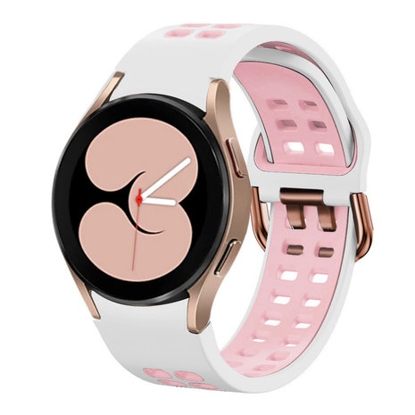 Strap-it® Strap-it Samsung Galaxy Watch 4 44mm Sport Square Armband (Weiß/Rosa) Strap-it® Strap-it Samsung Galaxy Watch 4 44mm Sport Square Armband (Weiß/Rosa)