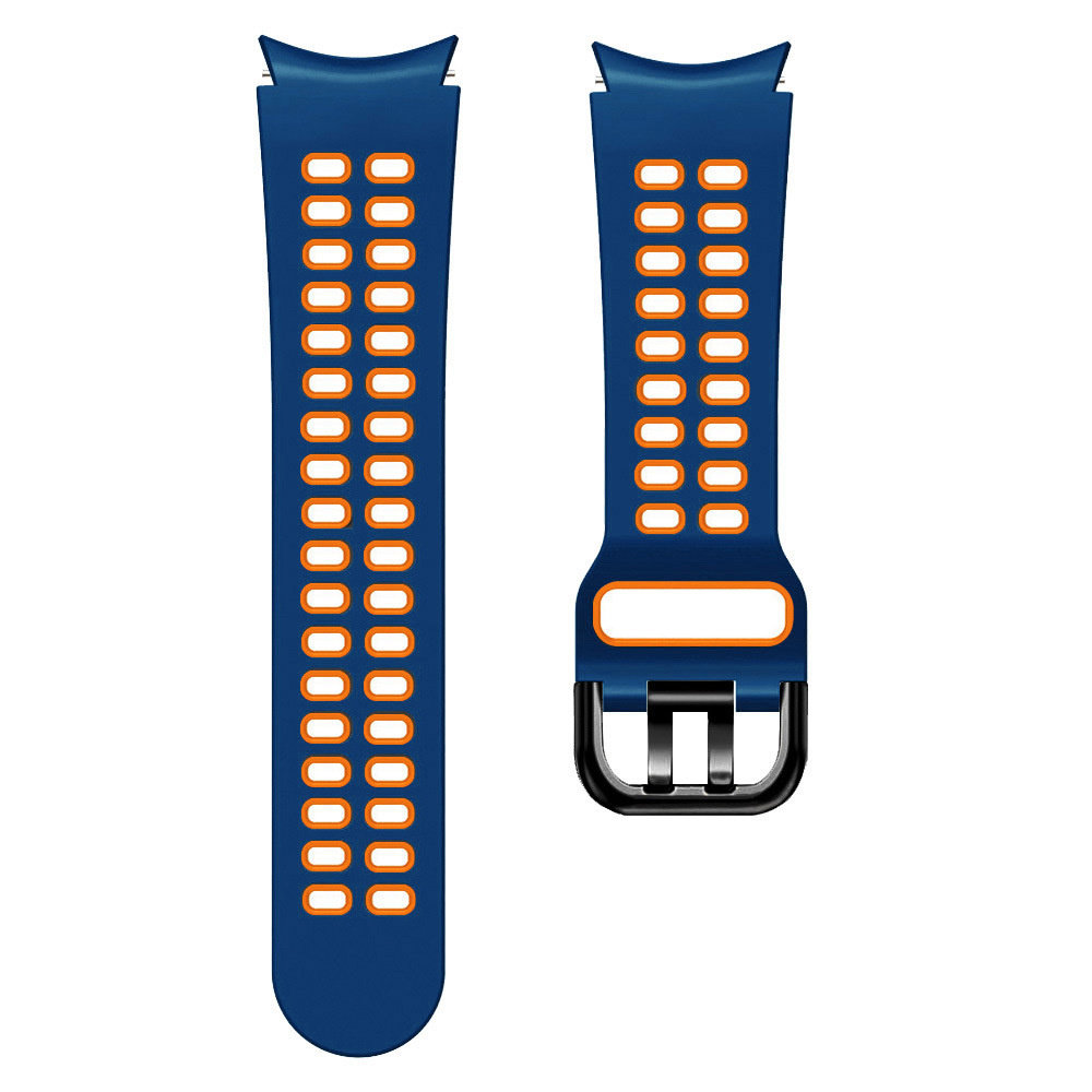 Strap-it® Strap-it Samsung Galaxy Watch 4 44mm Sport Square Armband (Blau/Orange) Strap-it® Strap-it Samsung Galaxy Watch 4 44mm Sport Square Armband (Blau/Orange)