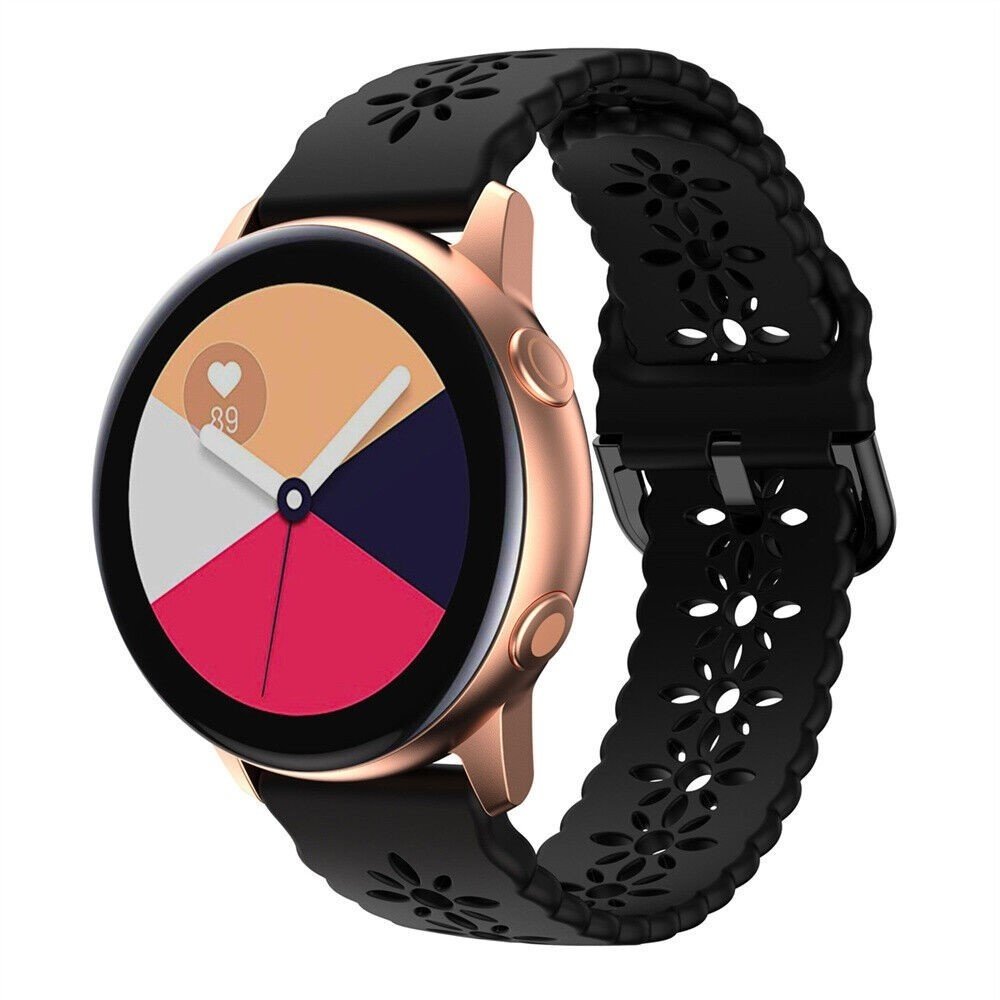 Strap-it® Strap-it Samsung Galaxy Watch Active Gemustertes Silikonarmband (Schwarz)