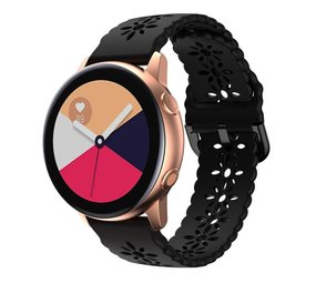 Strap-it® Samsung Galaxy Watch Active Gemustertes Silikonarmband (Schwarz) Strap-it® Samsung Galaxy Watch Active Gemustertes Silikonarmband (Schwarz)