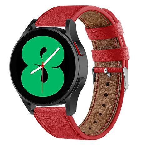 Strap-it® Strap-it Samsung Galaxy Watch 4 44mm Lederarmband (Rot)