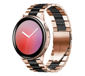 Strap-it® Samsung Galaxy Watch Active Stahlarmband (Roségold /Schwarz) Strap-it® Samsung Galaxy Watch Active Stahlarmband (Roségold /Schwarz)