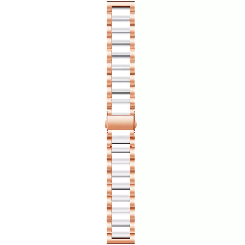 Strap-it® Strap-it Samsung Galaxy Watch Active Stahlarmband (Roségold/Weiß) Strap-it® Strap-it Samsung Galaxy Watch Active Stahlarmband (Roségold/Weiß)