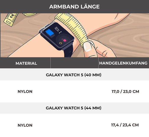 Strap-it® Strap-it Samsung Galaxy Watch 5 - 44mm Nylonarmband (Schwarz) Strap-it® Strap-it Samsung Galaxy Watch 5 - 44mm Nylonarmband (Schwarz)