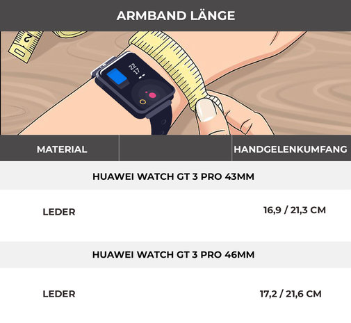 Strap-it® Strap-it Huawei Watch GT 3 46mm Lederarmband Loop (Khaki) Strap-it® Strap-it Huawei Watch GT 3 46mm Lederarmband Loop (Khaki)