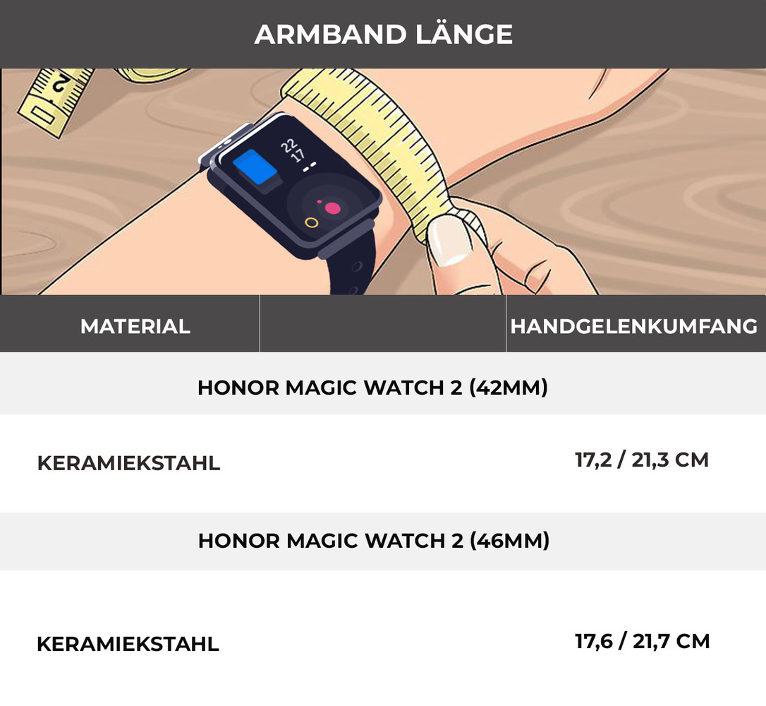 Strap-it® Strap-it Honor Magic Watch 2 Keramik-Stahlarmband (Weiß/Silber) Strap-it® Strap-it Honor Magic Watch 2 Keramik-Stahlarmband (Weiß/Silber)