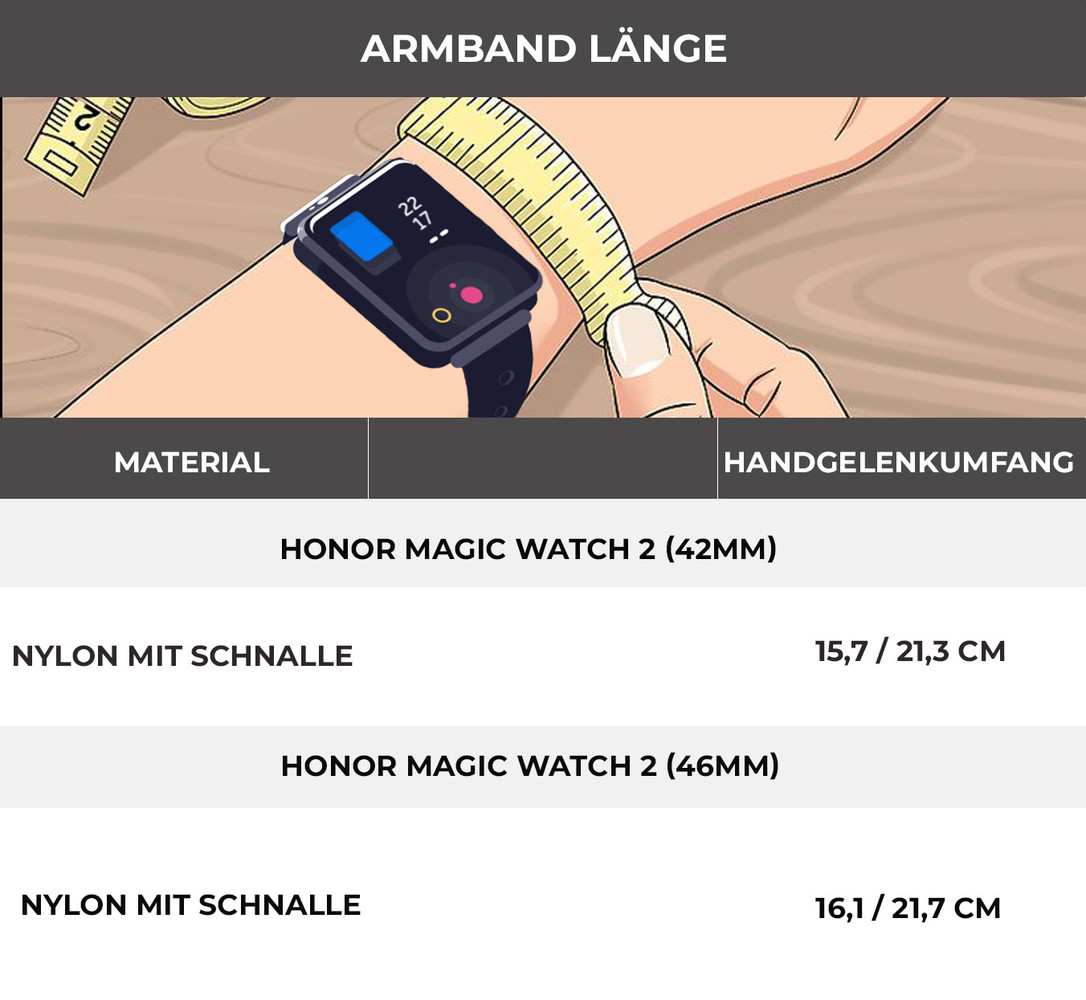 Strap-it® Strap-it Honor Magic Watch 2 Nylon Schnallenarmband (Schwarz/Orange) Strap-it® Strap-it Honor Magic Watch 2 Nylon Schnallenarmband (Schwarz/Orange)