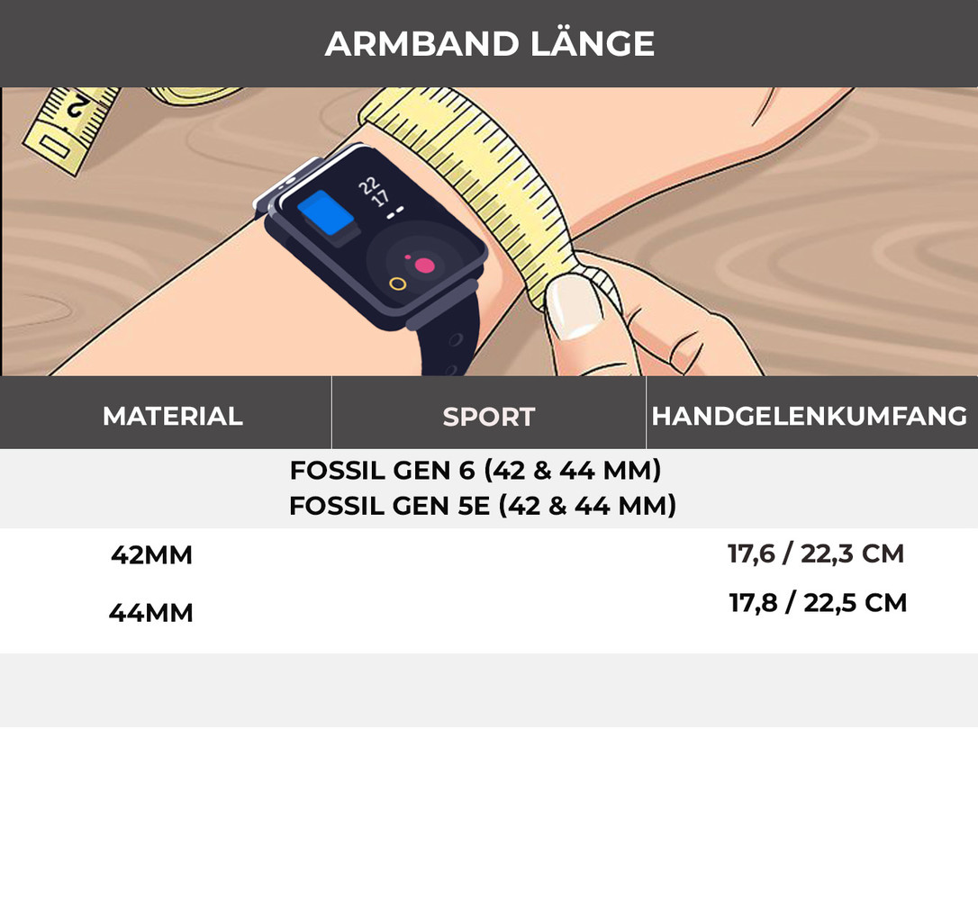 Strap-it® Strap-it Fossil Gen 6 - 44mm Sportarmband (Armeegrün bunt) Strap-it® Strap-it Fossil Gen 6 - 44mm Sportarmband (Armeegrün bunt)