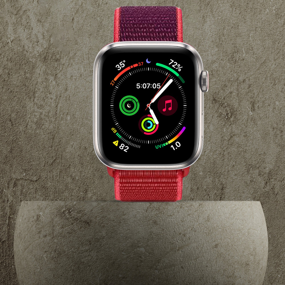 Strap-it® Strap-it Apple Watch Nylon Loop Armband (Lila / Rot) Strap-it® Strap-it Apple Watch Nylon Loop Armband (Lila / Rot)