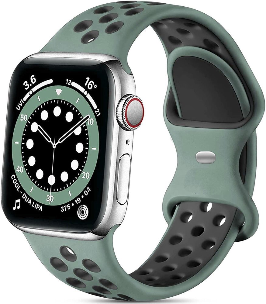 Strap-it® Strap-it Apple Watch Sportarmband (Cyan/Schwarz)