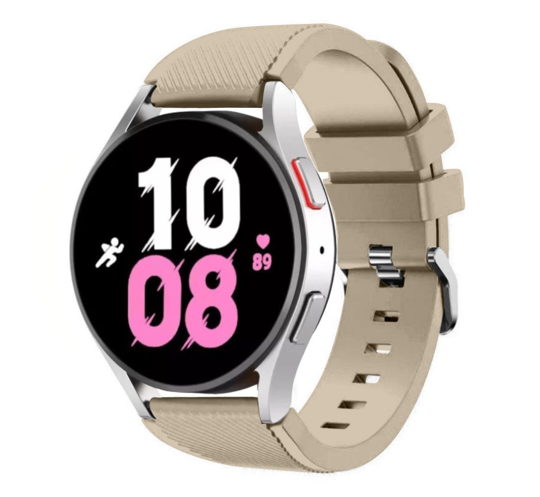 Strap-it® Strap-it Samsung Galaxy Watch 5 44mm Silikonarmband (Beige)