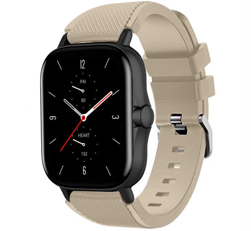 Strap-it® Strap-it Amazfit GTS 2 Silikonarmband (Beige)