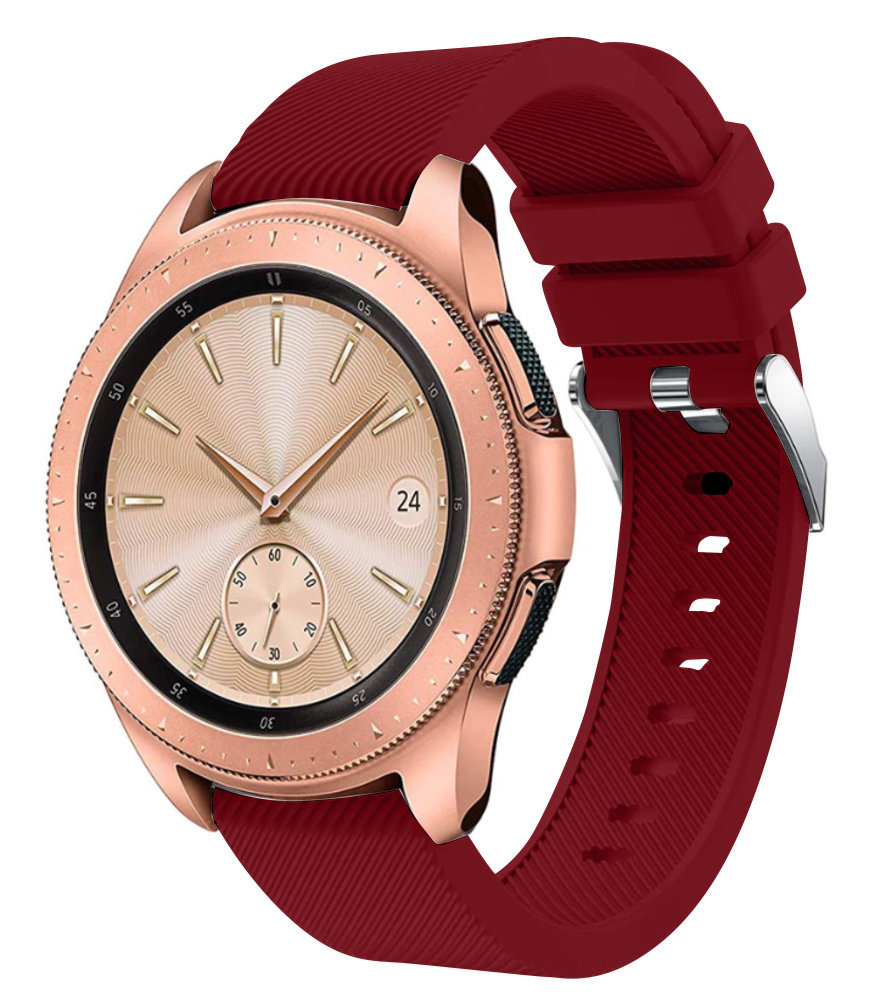 Strap-it® Strap-it Samsung Galaxy Watch 42mm Silikonarmband (Burgund)