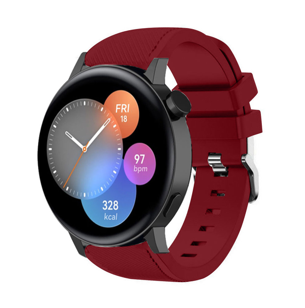 Strap-it® Strap-it Huawei Watch GT 3 42mm Silikonarmband (Burgund)
