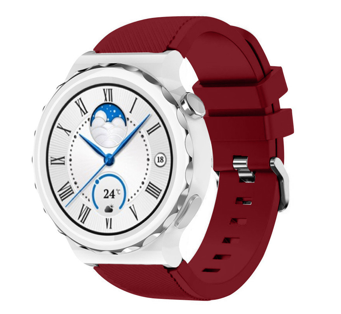 Strap-it® Strap-it Huawei Watch GT 3 Pro 43mm Silikonarmband (Burgund)