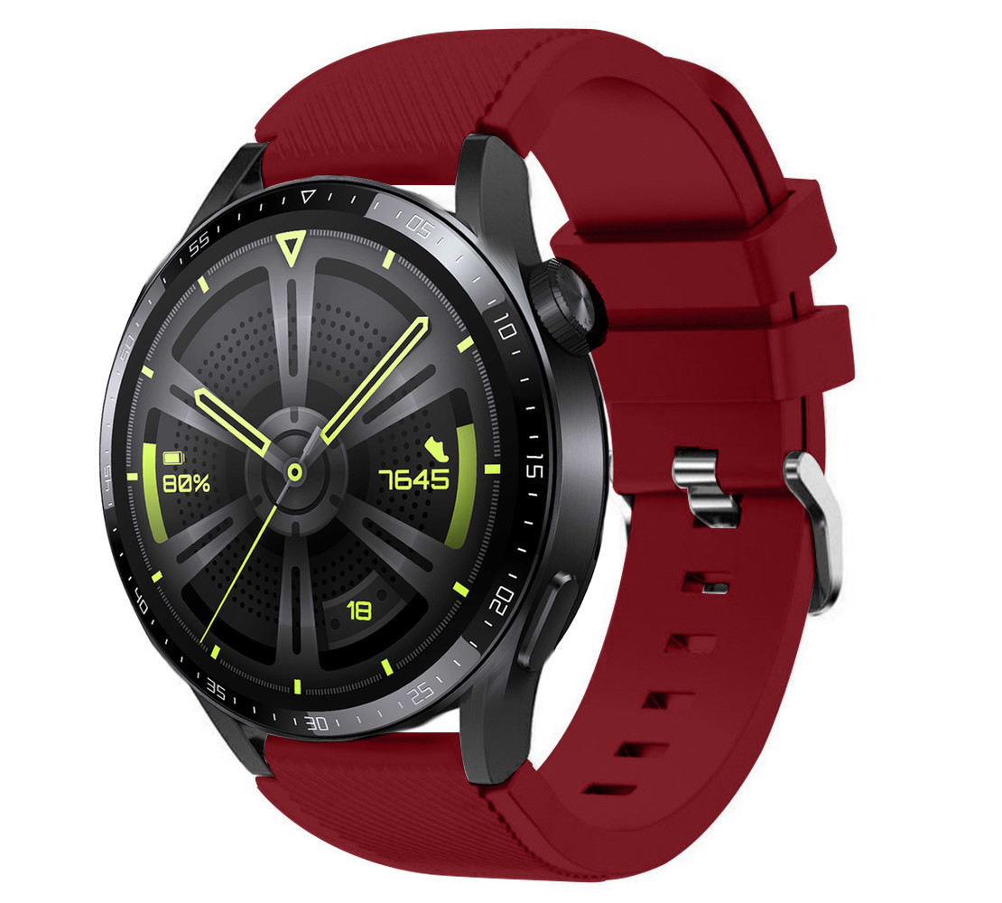 Strap-it® Strap-it Huawei Watch GT 3 46mm Silikonarmband (Burgund)