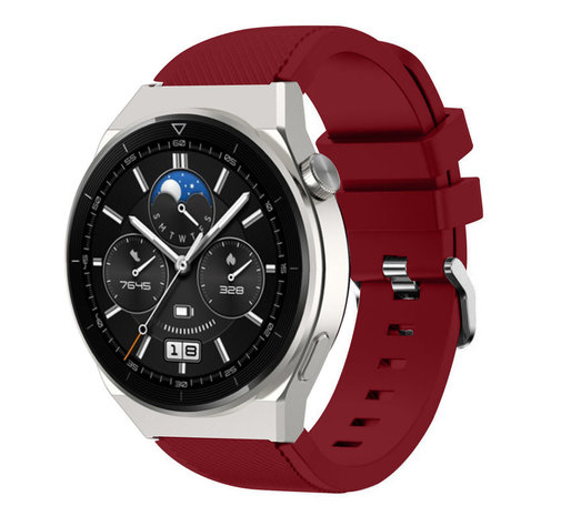 Strap-it® Strap-it Huawei Watch GT 3 Pro 46mm Silikonarmband (Burgund)