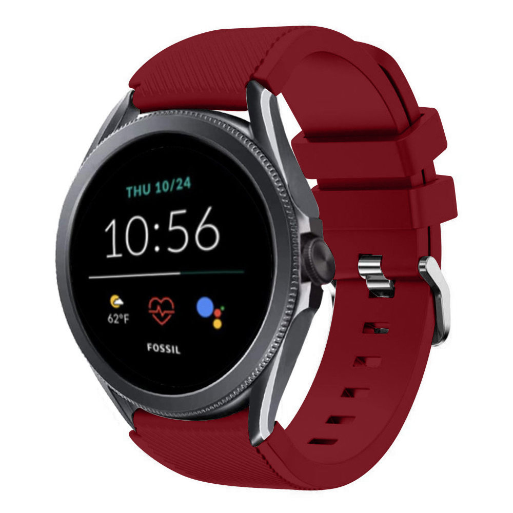 Strap-it® Strap-it Fossil Gen 5e 44mm Silikonarmband (Burgund)