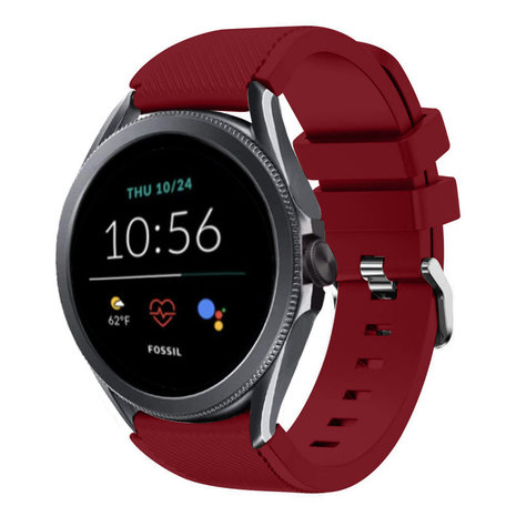 Strap-it® Strap-it Fossil Gen 5e 44mm Silikonarmband (Burgund)