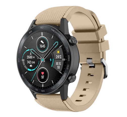 Strap-it® Strap-it Honor Magic Watch 2 Silikonarmband (Beige)