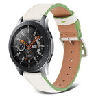 Strap-it® Strap-it Samsung Galaxy Watch 46mm Lederarmband (Weiß-Grün)