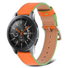 Strap-it® Strap-it Samsung Galaxy Watch 46mm Lederarmband (Orange-Grün)