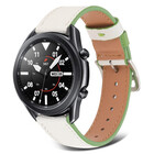 Strap-it® Strap-it Samsung Galaxy Watch 3 45mm Lederarmband (Weiß-Grün)
