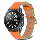 Strap-it® Strap-it Samsung Galaxy Watch 3 45mm Lederarmband (Orange-Grün)
