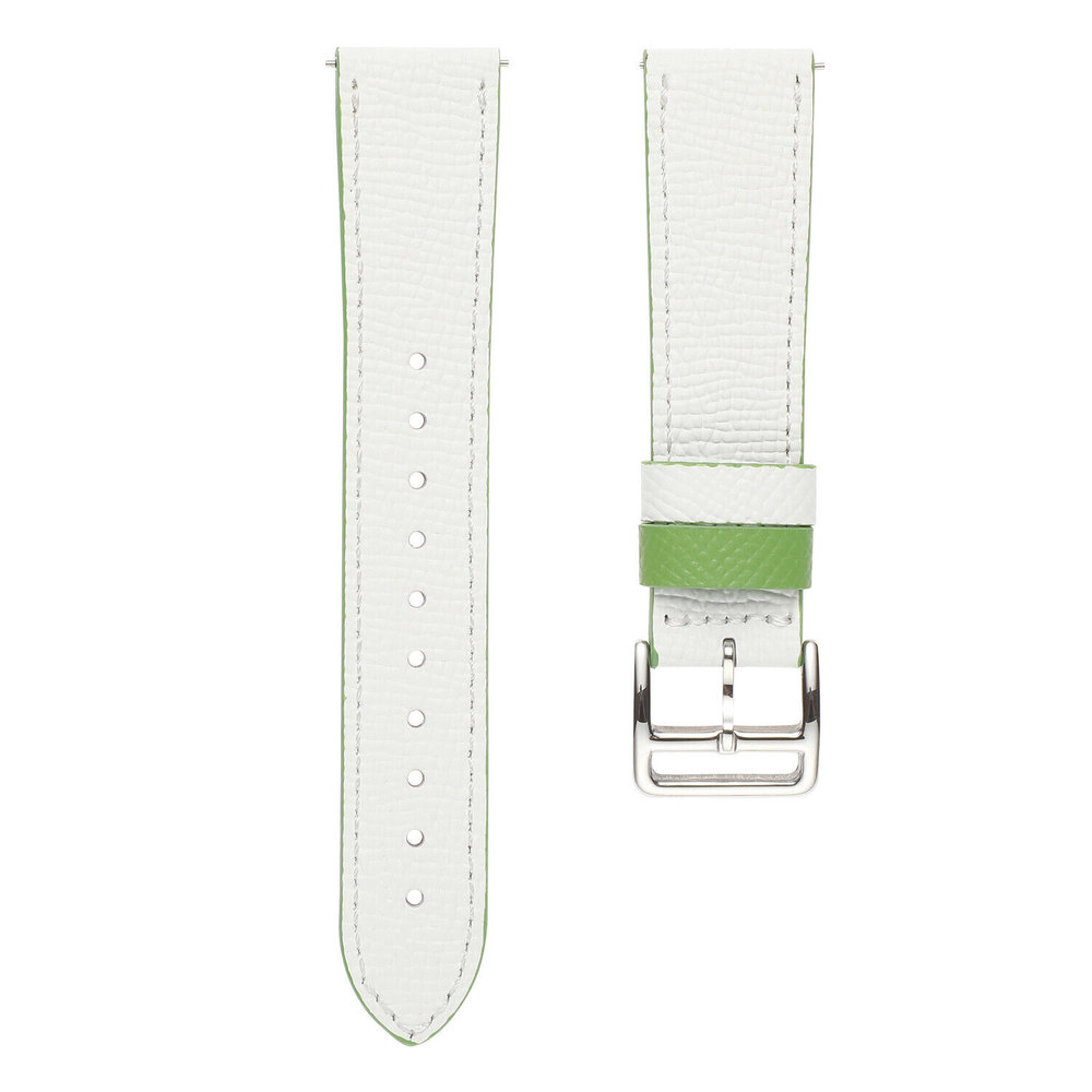 Strap-it® Strap-it Huawei Watch GT 3 46mm Lederarmband (Weiß-Grün) Strap-it® Strap-it Huawei Watch GT 3 46mm Lederarmband (Weiß-Grün)