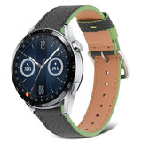 Strap-it® Huawei Watch GT 3 46mm Lederarmband (Schwarz-Grün) Strap-it® Huawei Watch GT 3 46mm Lederarmband (Schwarz-Grün)