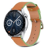 Strap-it® Huawei Watch GT 3 46mm Lederarmband (Braun-Grün) Strap-it® Huawei Watch GT 3 46mm Lederarmband (Braun-Grün)