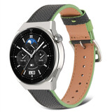 Strap-it® Huawei Watch GT 3 Pro 46mm Lederarmband (Schwarz-Grün) Strap-it® Huawei Watch GT 3 Pro 46mm Lederarmband (Schwarz-Grün)