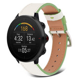 Strap-it® Polar Vantage M Lederarmband (Weiß-Grün)