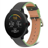 Strap-it® Polar Vantage M Lederarmband (Schwarz-Grün)