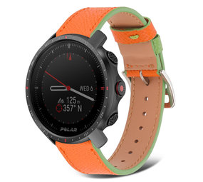 Strap-it® Polar Grit X Pro Lederarmband (Orange-Grün) Strap-it® Polar Grit X Pro Lederarmband (Orange-Grün)